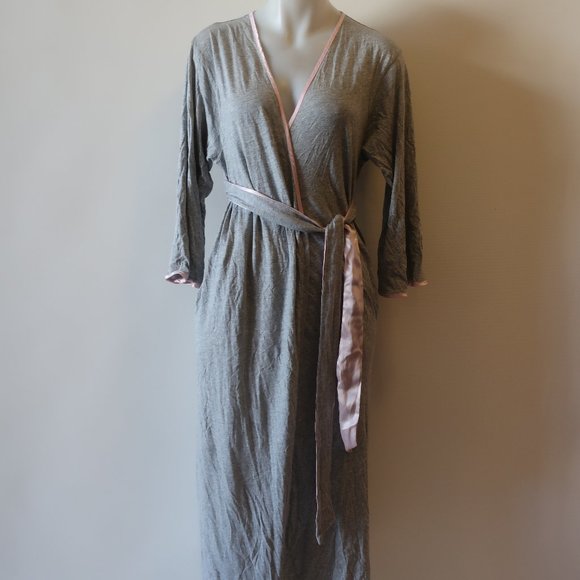 WOMENS CARMEN VON GLASER GREY PINK MAXI ROBE M * - Picture 5 of 14